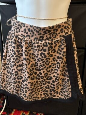 Leopard Print Mini Skirt in Tan and Black